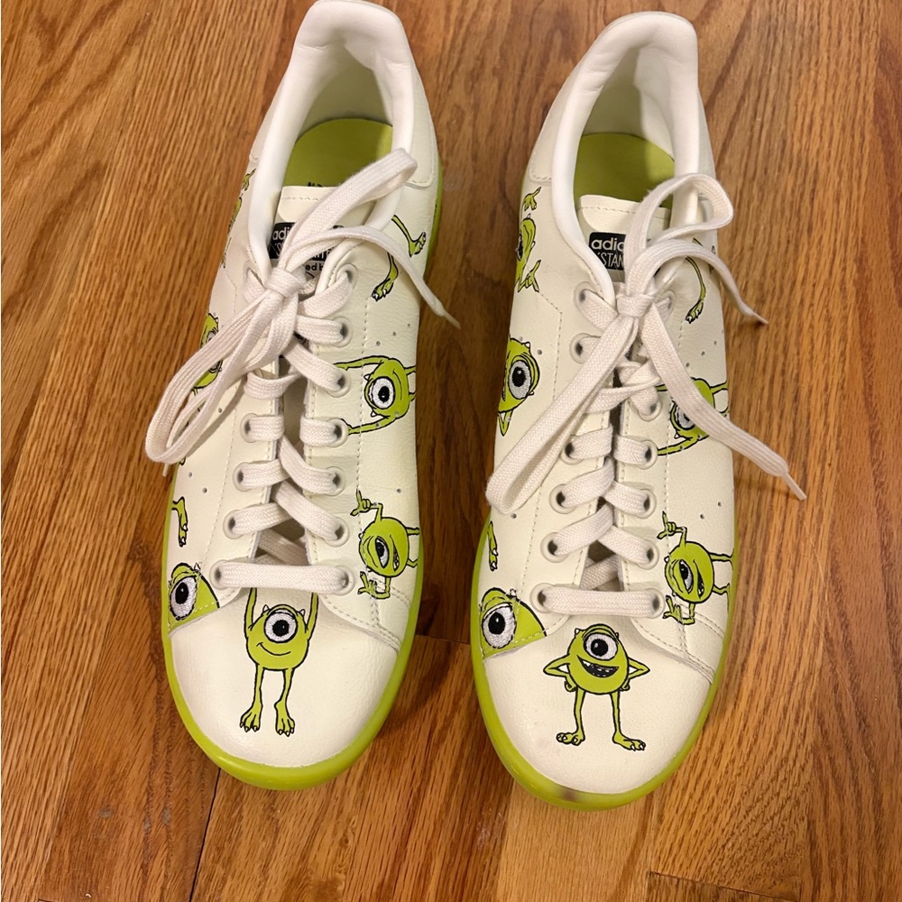 Limited Mike Wazowski Adidas White and Green Sneakers